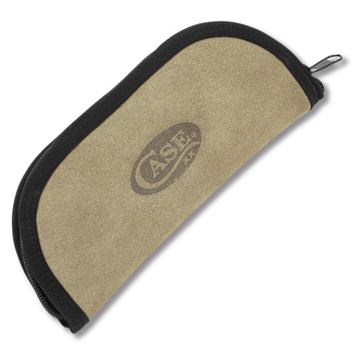 Case Taco Pouch - Emb Genuine Taupe Suede Leather CA50283
